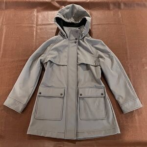 Nine West Women’s Grey Soft Shell Jacket Hood Front Pockets - Size Medium